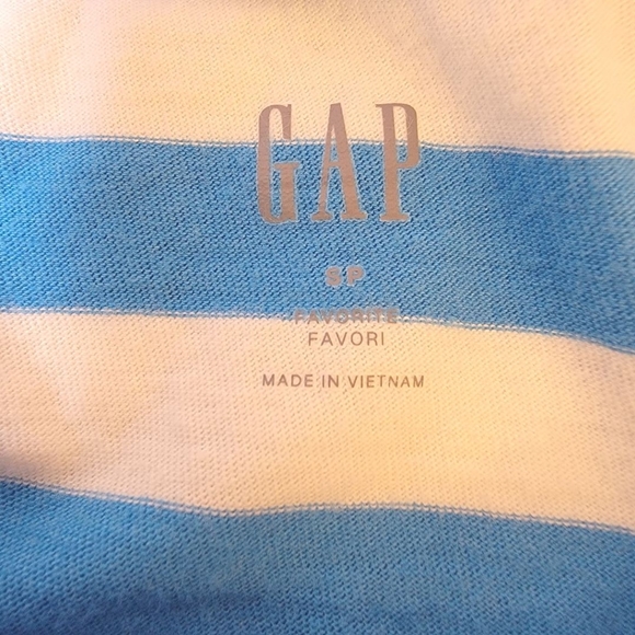 GAP Blue Steipe Favori Top T-Shirt SP - Picture 7 of 8
